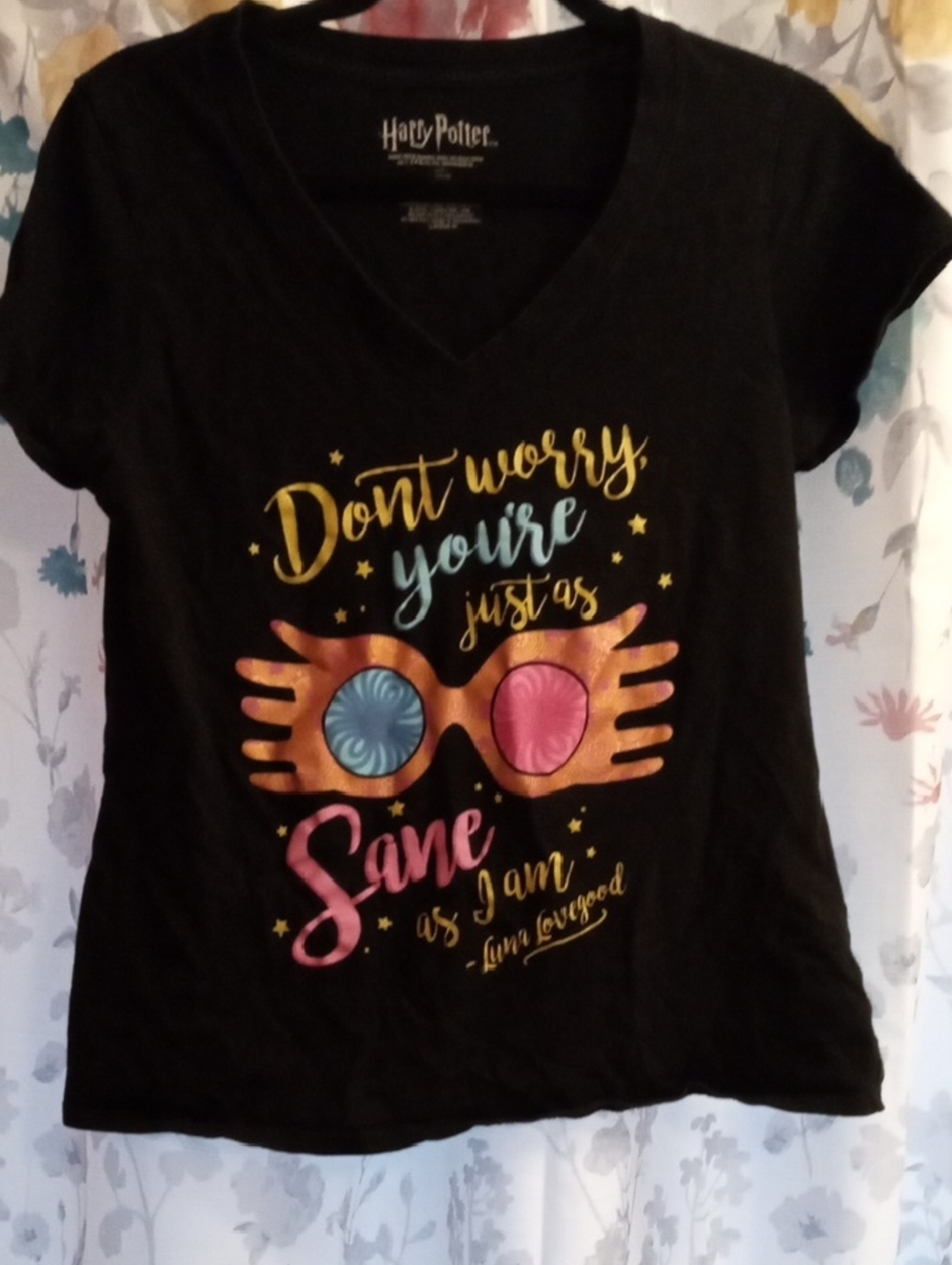 Warner Bros. Harry Potter Black Tee with White Logo